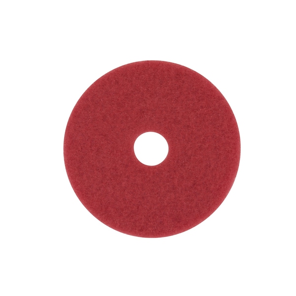 Scotch-Brite 17 In. D Non-Woven Natural/Polyester Fiber Buffer Floor Pad Red